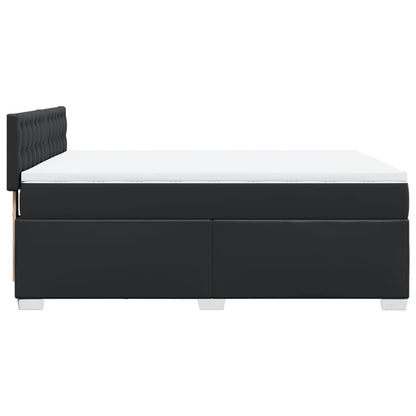 Box Spring Bed with Mattress Black 160x200 cm Faux Leather