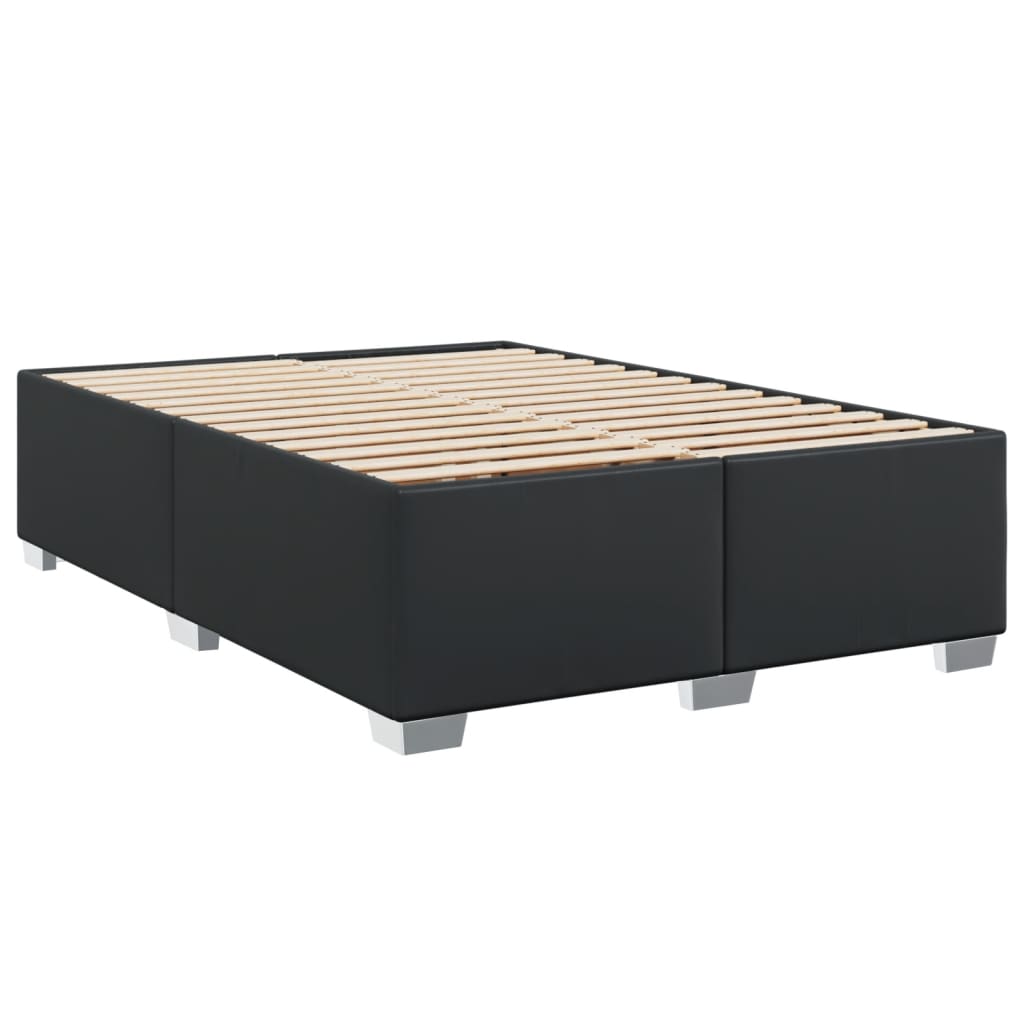 Box Spring Bed with Mattress Black 160x200 cm Faux Leather