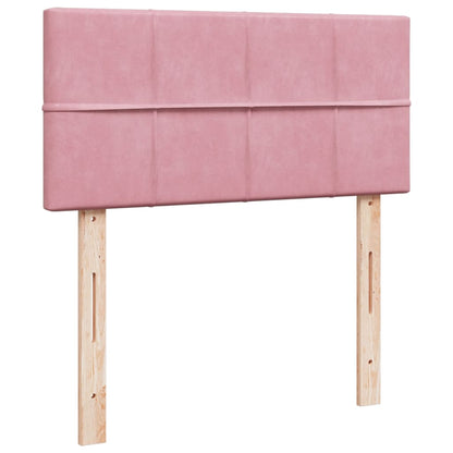 Box Spring Bed with Mattress Pink 80x200 cm Velvet