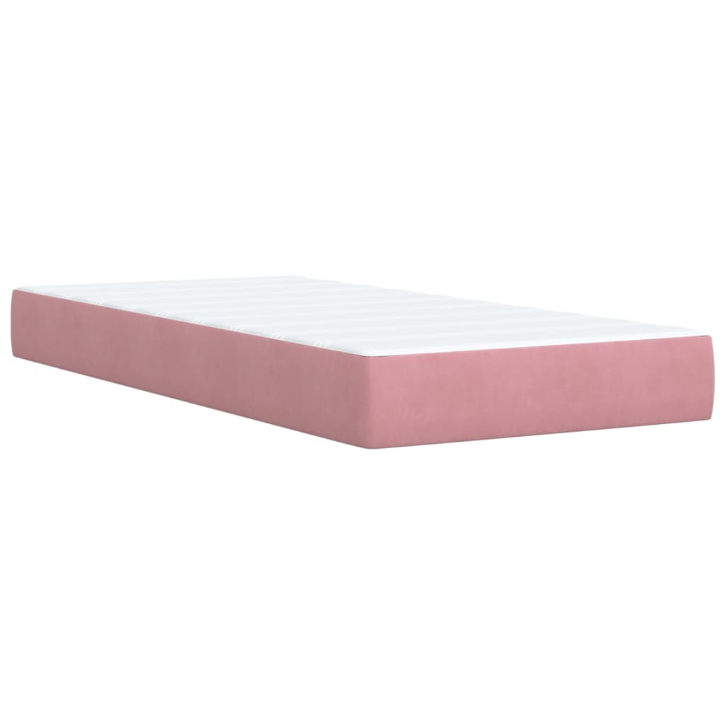 Box Spring Bed with Mattress Pink 80x200 cm Velvet