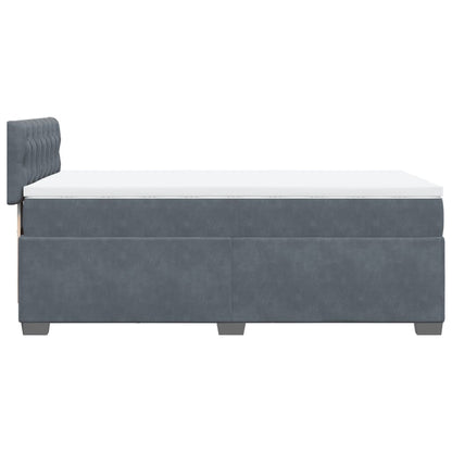 Box Spring Bed with Mattress Dark Grey 80x200 cm Velvet