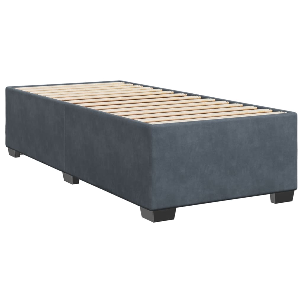 Box Spring Bed with Mattress Dark Grey 80x200 cm Velvet