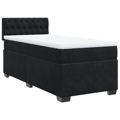 Box Spring Bed with Mattress Black 80x200 cm Velvet