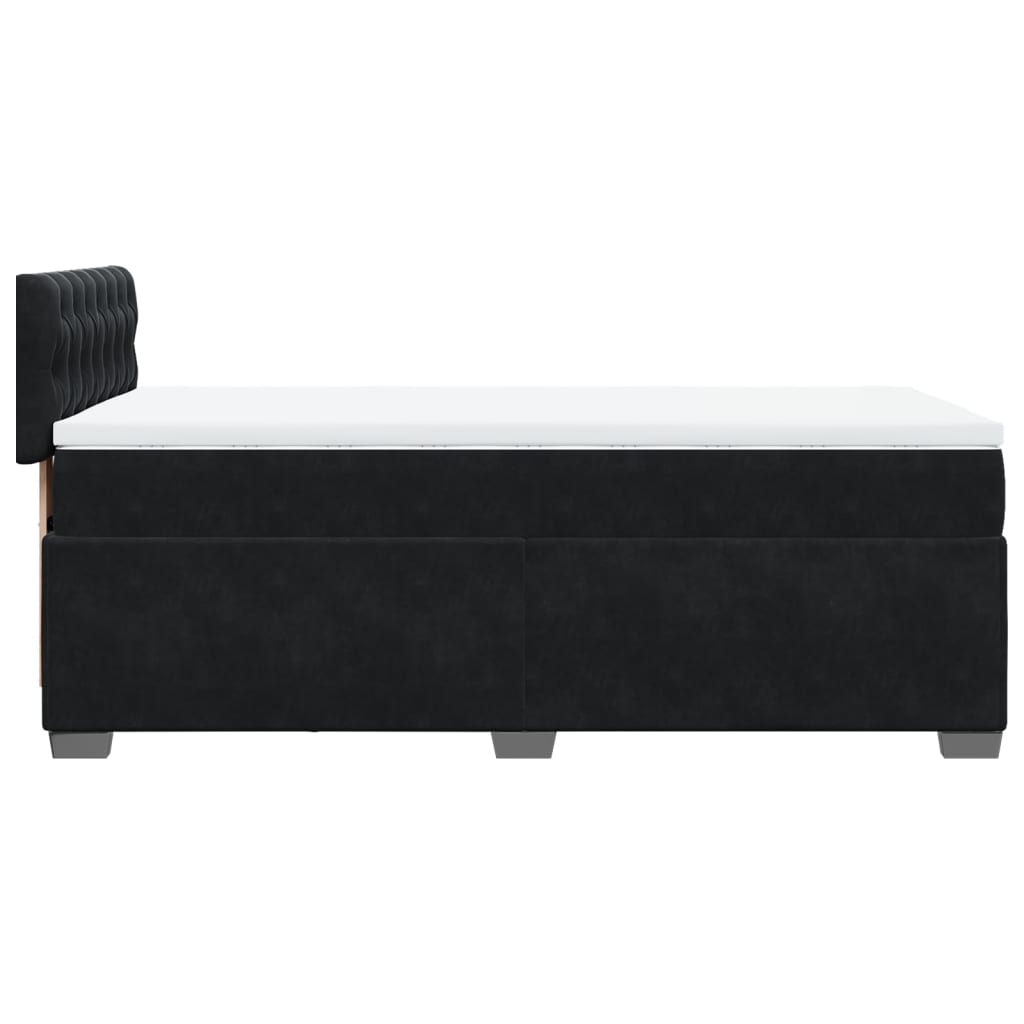 Box Spring Bed with Mattress Black 80x200 cm Velvet