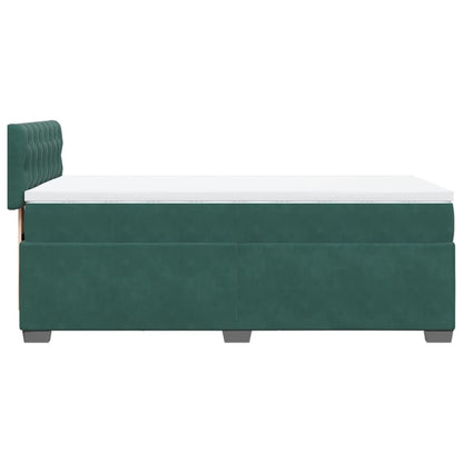 Box Spring Bed with Mattress Dark Green 80x200 cm Velvet