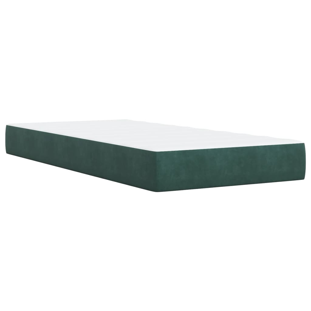 Box Spring Bed with Mattress Dark Green 80x200 cm Velvet