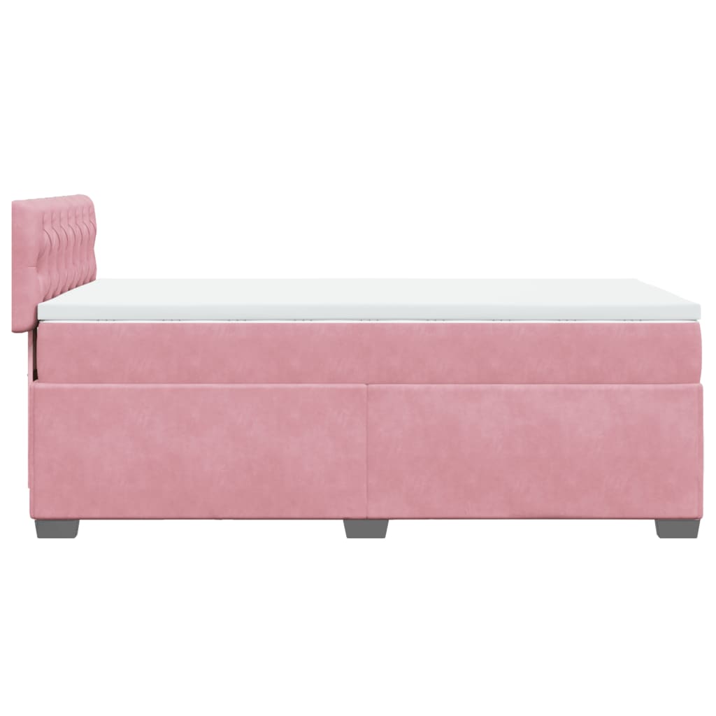 Box Spring Bed with Mattress Pink 80x200 cm Velvet