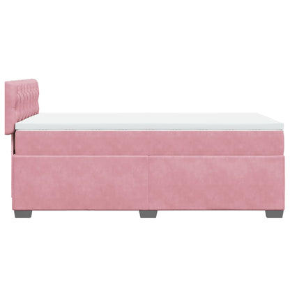 Box Spring Bed with Mattress Pink 80x200 cm Velvet