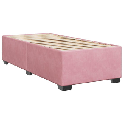 Box Spring Bed with Mattress Pink 80x200 cm Velvet