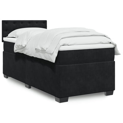 Box Spring Bed with Mattress Black 80x200 cm Velvet