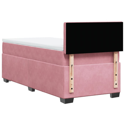 Box Spring Bed with Mattress Pink 80x200 cm Velvet