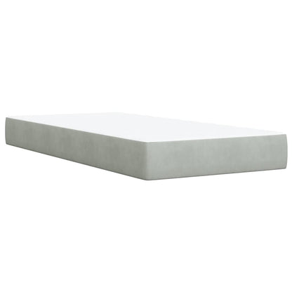 Box Spring Bed with Mattress Light Grey 90x190 cm Velvet