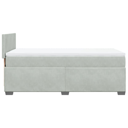 Box Spring Bed with Mattress Light Grey 90x190 cm Velvet