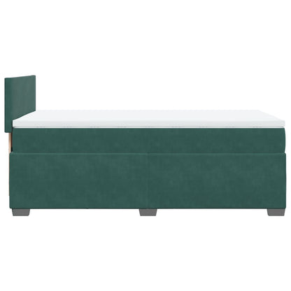 Box Spring Bed with Mattress Dark Green 90x190 cm Velvet