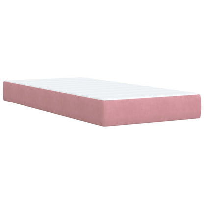 Box Spring Bed with Mattress Pink 90x190 cm Velvet