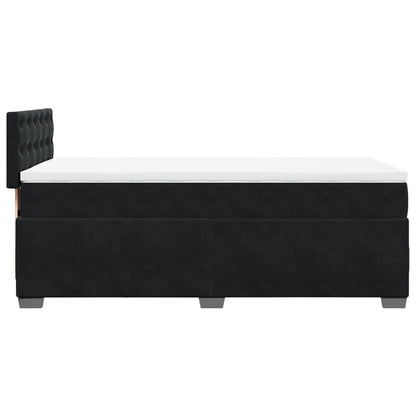 Box Spring Bed with Mattress Black 90x190 cm Velvet