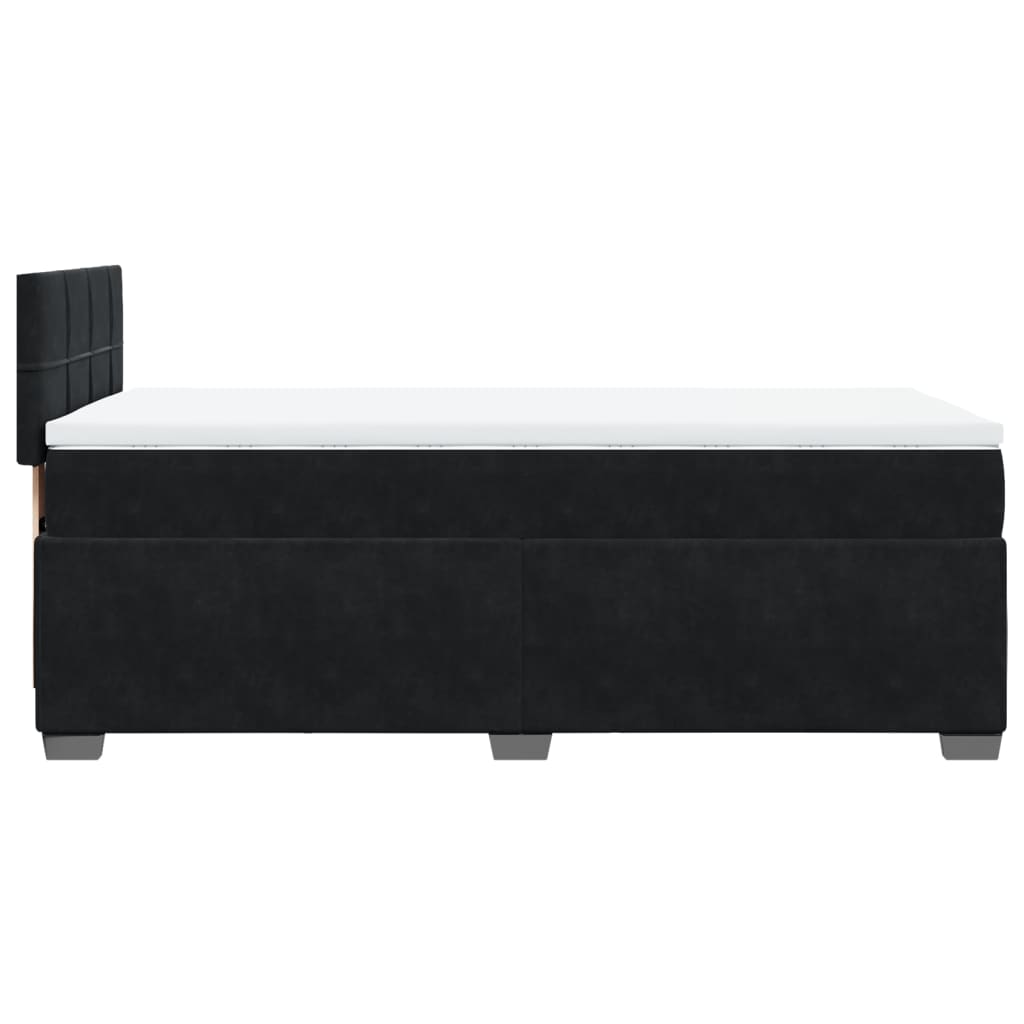 Box Spring Bed with Mattress Black 90x190 cm Velvet