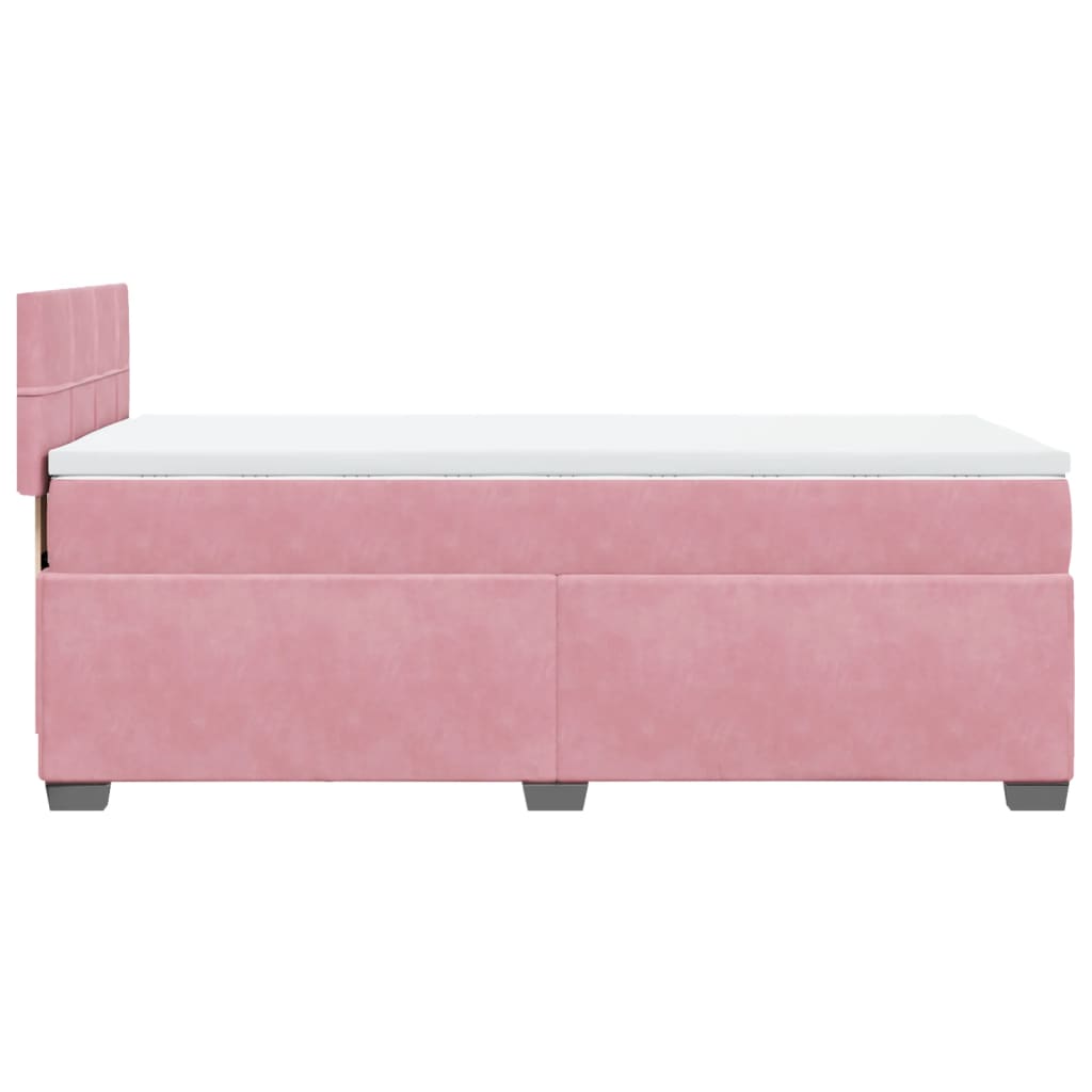 Box Spring Bed with Mattress Pink 90x190 cm Velvet