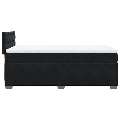 Box Spring Bed with Mattress Black 90x200 cm Velvet