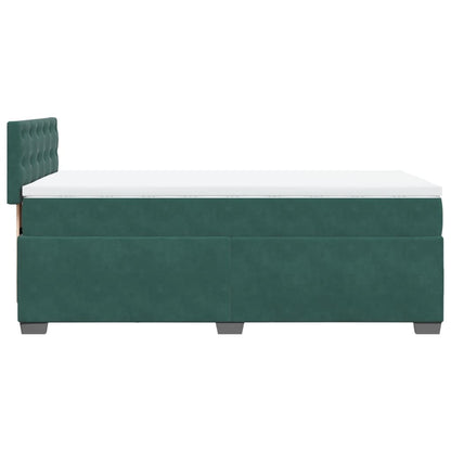 Box Spring Bed with Mattress Dark Green 90x200 cm Velvet