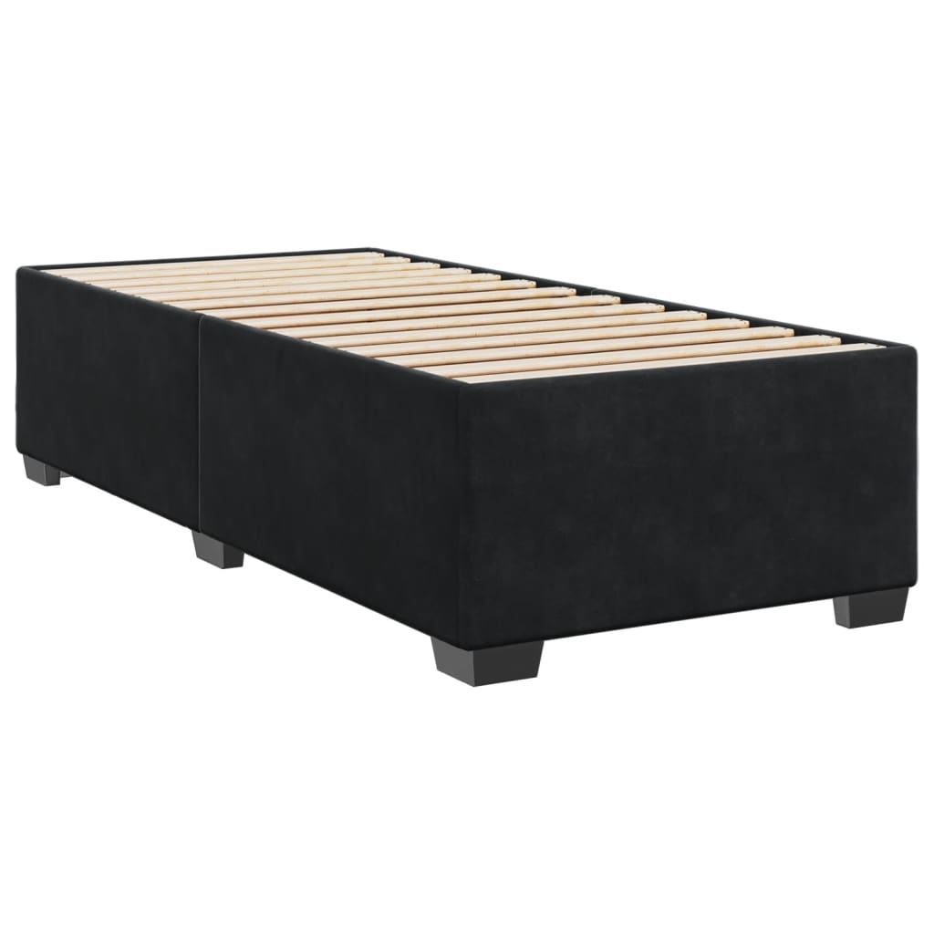 Box Spring Bed with Mattress Black 100x200 cm Velvet