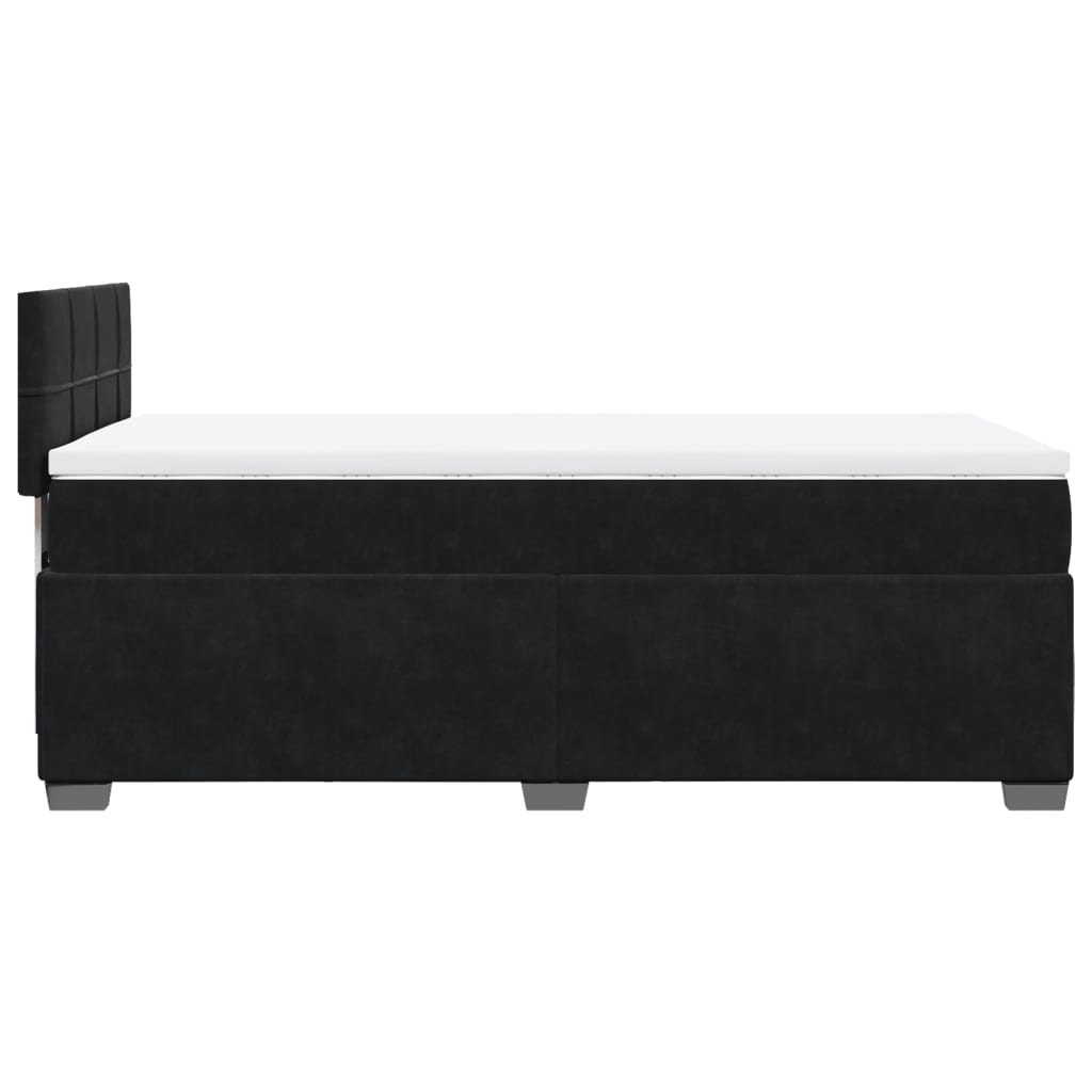 Box Spring Bed with Mattress Black 100x200 cm Velvet