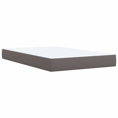 Box Spring Bed with Mattress Grey 120x190 cm Small Double Faux Leather