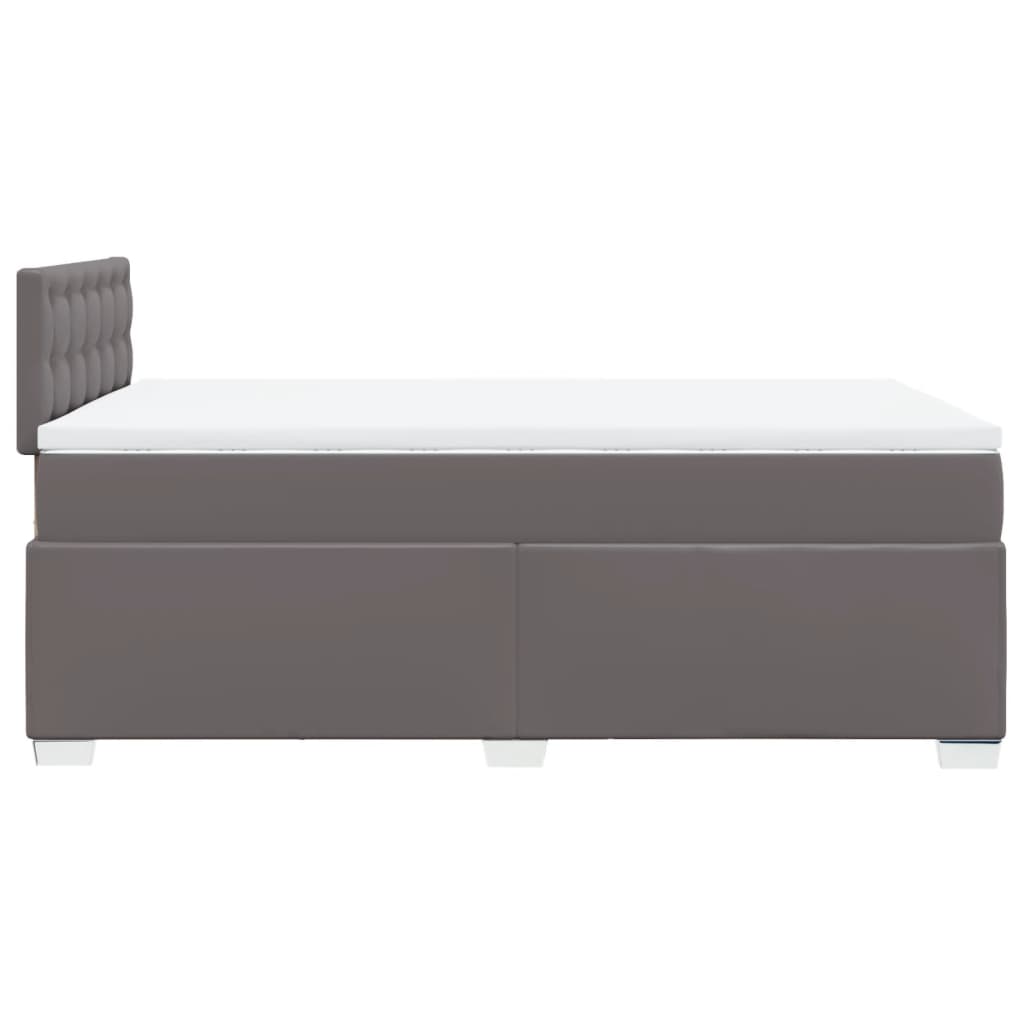 Box Spring Bed with Mattress Grey 120x190 cm Small Double Faux Leather