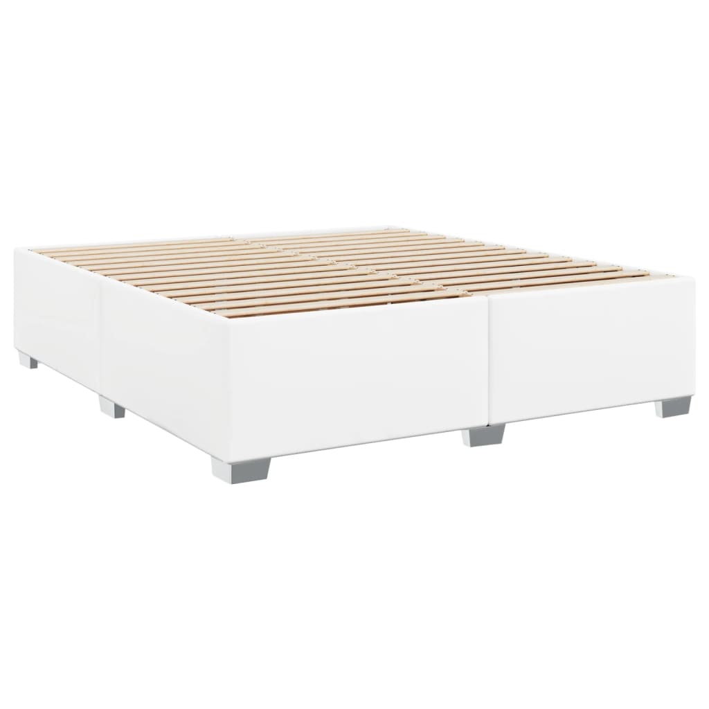 Box Spring Bed with Mattress White 200x200 cm Faux Leather