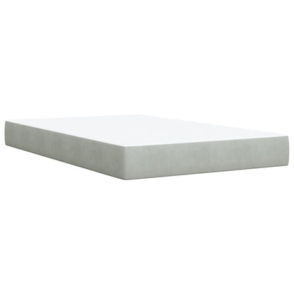 Box Spring Bed with Mattress Light Grey 120x190 cm Small Double Velvet