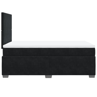 Box Spring Bed with Mattress Black 120x190 cm Small Double Velvet