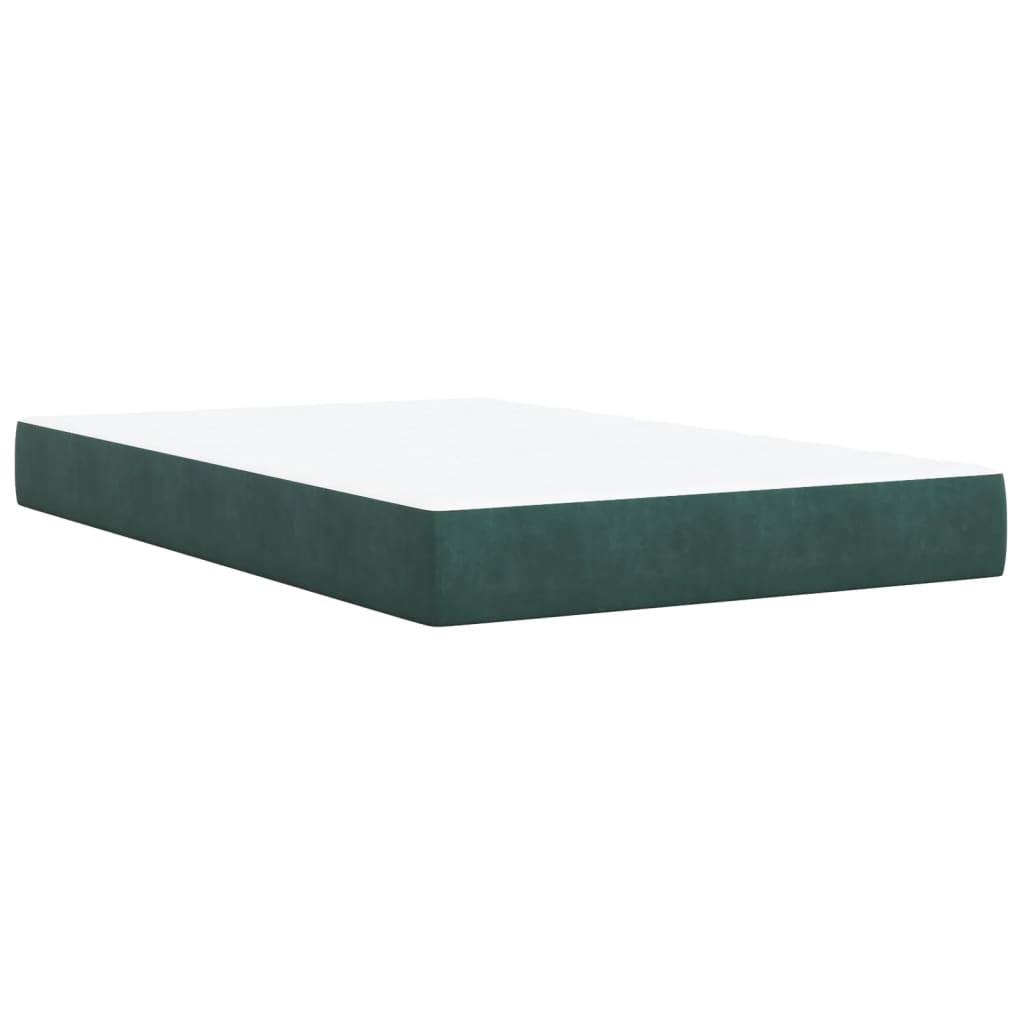 Box Spring Bed with Mattress Dark Green 120x190 cm Small Double Velvet