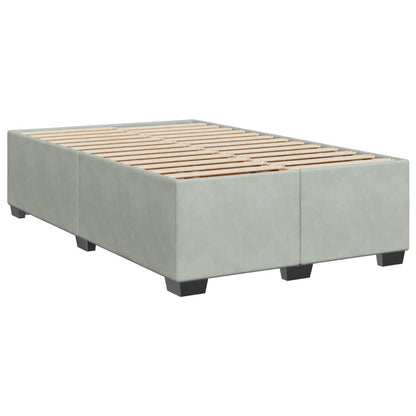 Box Spring Bed with Mattress Light Grey 120x190 cm Small Double Velvet