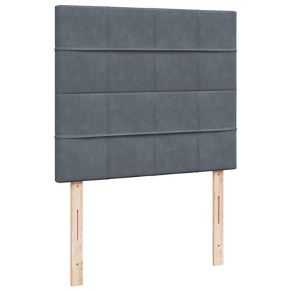 Box Spring Bed with Mattress Dark Grey 120x190 cm Small Double Velvet