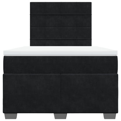 Box Spring Bed with Mattress Black 120x190 cm Small Double Velvet