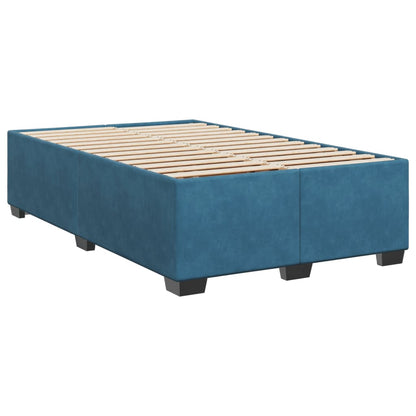 Box Spring Bed with Mattress Blue 120x190 cm Small Double Velvet