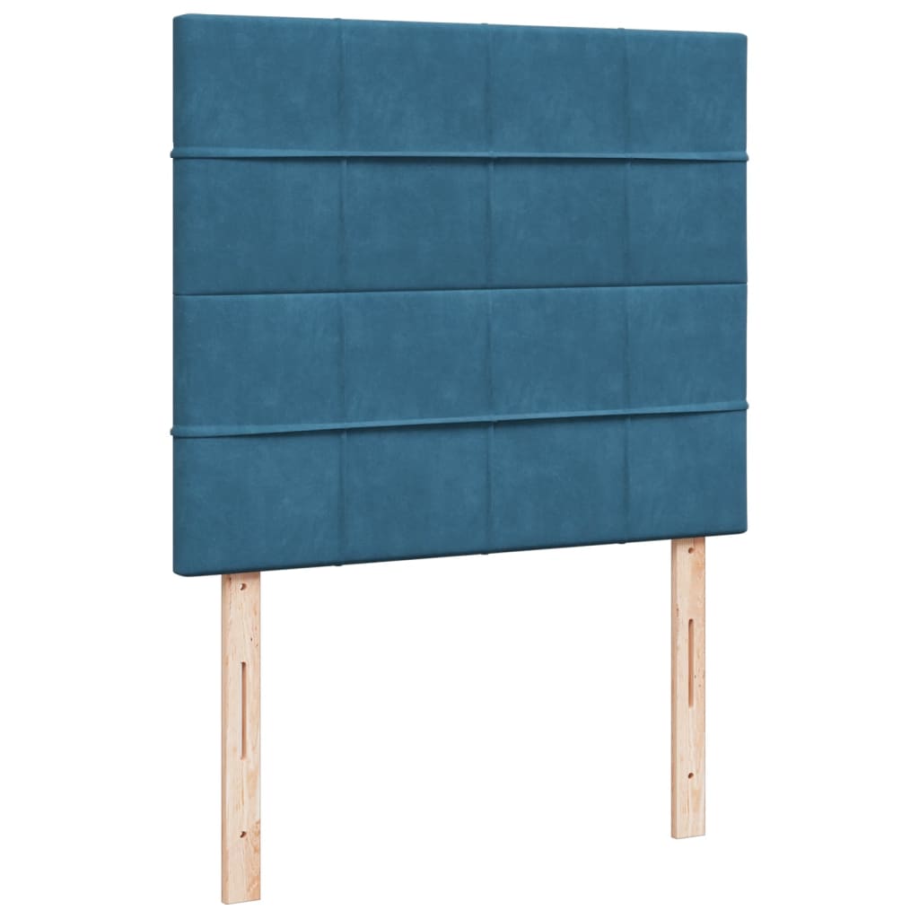 Box Spring Bed with Mattress Blue 120x190 cm Small Double Velvet