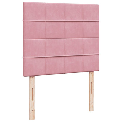 Box Spring Bed with Mattress Pink 120x190 cm Small Double Velvet