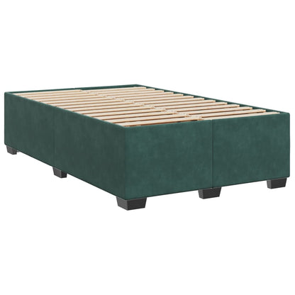 Box Spring Bed with Mattress Dark Green 120x190 cm Small Double Velvet