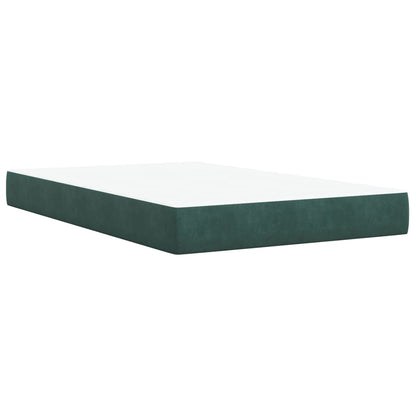 Box Spring Bed with Mattress Dark Green 120x190 cm Small Double Velvet