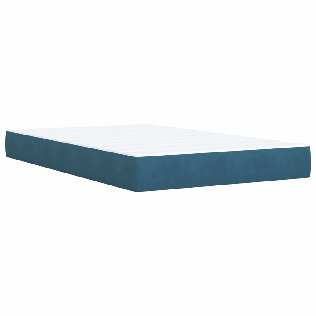 Box Spring Bed with Mattress Blue 120x190 cm Small Double Velvet