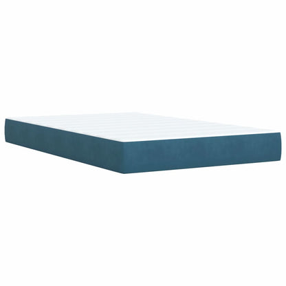 Box Spring Bed with Mattress Blue 120x190 cm Small Double Velvet