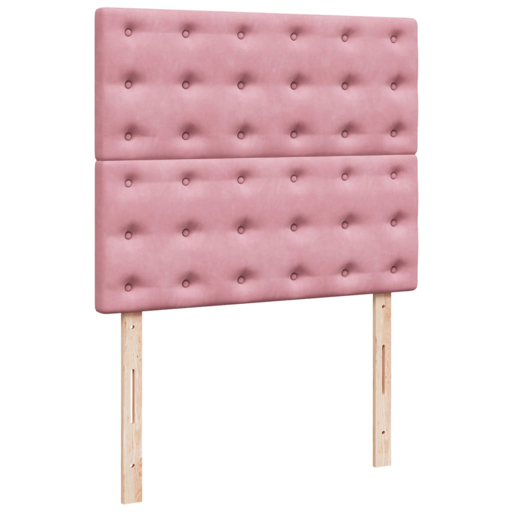 Box Spring Bed with Mattress Pink 120x190 cm Small Double Velvet