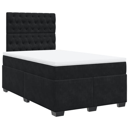 Box Spring Bed with Mattress Black 120x200 cm Velvet