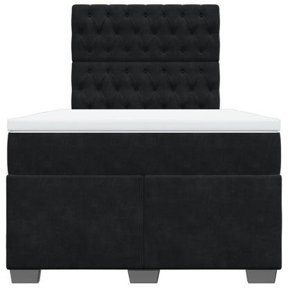 Box Spring Bed with Mattress Black 120x200 cm Velvet