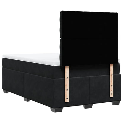 Box Spring Bed with Mattress Black 120x200 cm Velvet