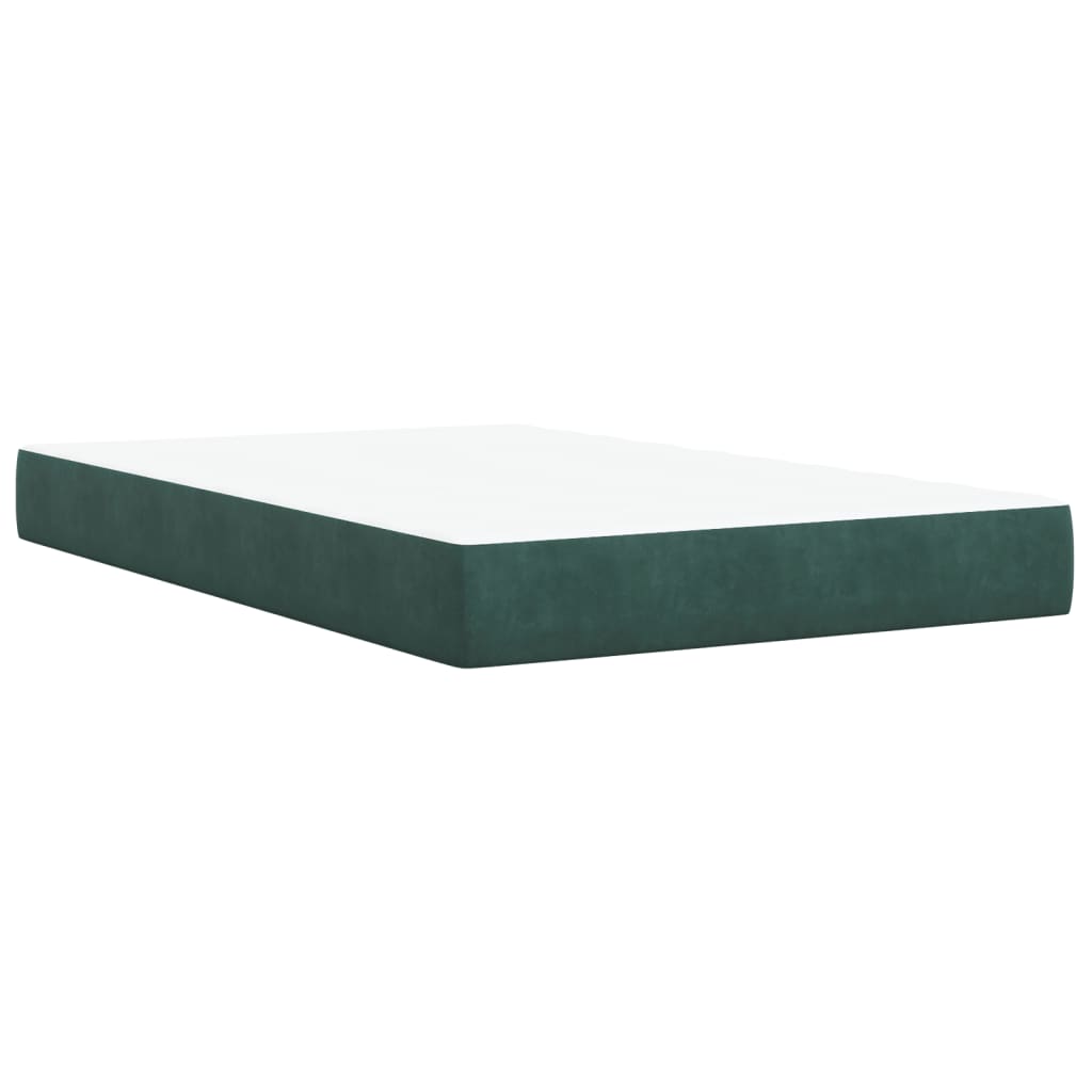 Box Spring Bed with Mattress Dark Green 120x200 cm Velvet