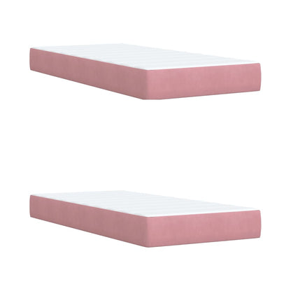 Box Spring Bed with Mattress Pink 200x200 cm Velvet