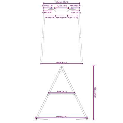 Swing Frame for Outdoor with 2 Hanging Hooks Blue Steel