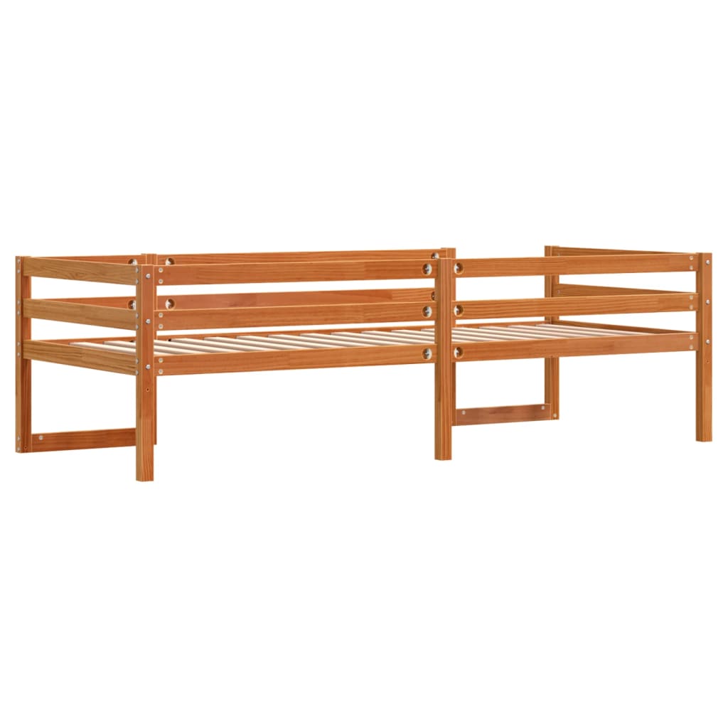 Kids' Bed Frame Wax Brown 90x190 cm Solid Wood Pine